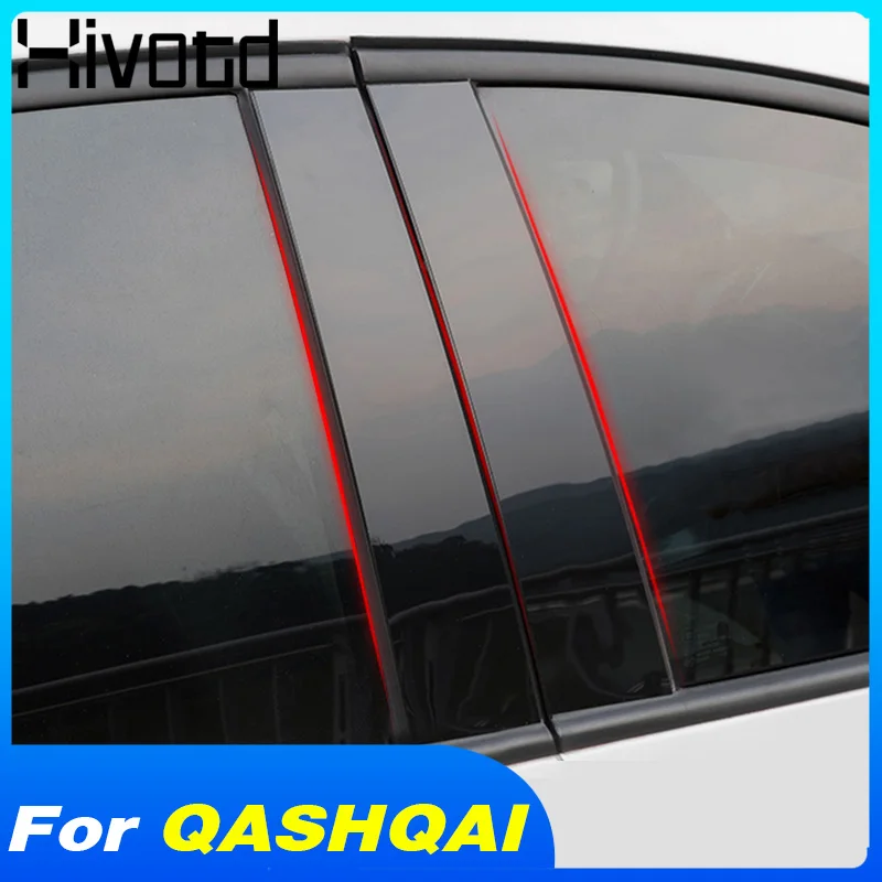 

Hivotd For Nissan qashqai j11 2019 Car Window BC Column Sticker Trim Mirror Pillars Reflection Panel Exterior Accessories Parts