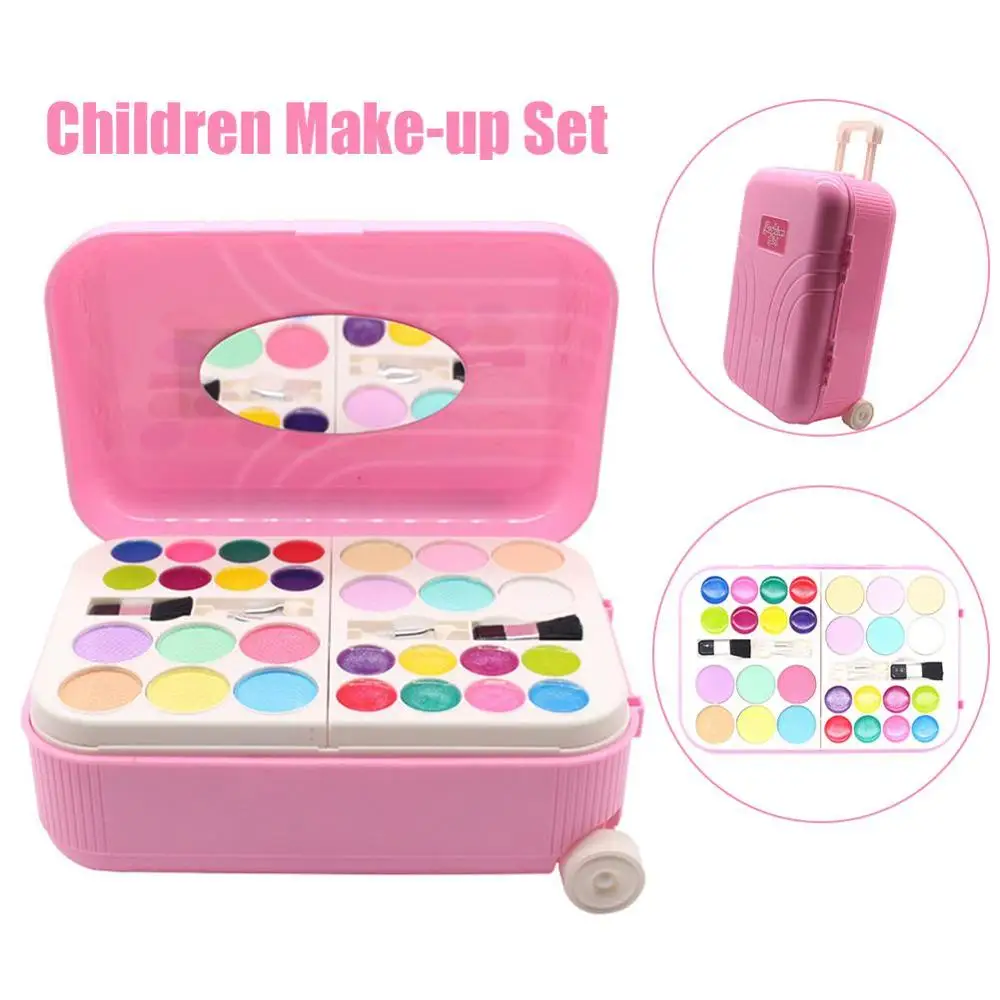

Kid Makeup Set Toys Suitcase Dressing Cosmetics Girls Toy Plastic Safety Beauty Pretend Play Children Makeup Girl Games Gifts