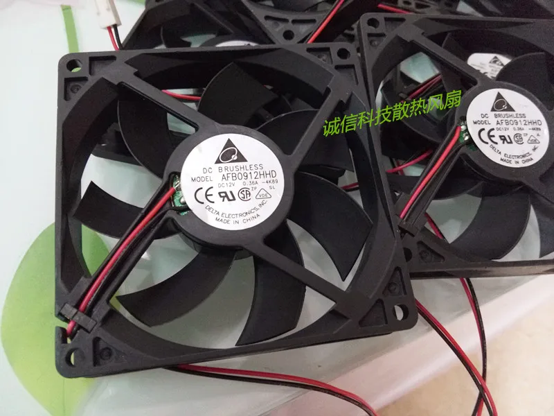 Бесплатная доставка Для AFB0912HHD -4K89 DC 12V 0.36A 90x90x20 мм 70 2-проводной 2-контактный