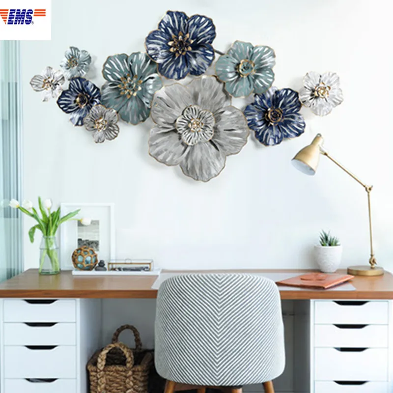 

Creative Stereoscopic Flower Handwork Iron Art Wall Accessories Retro Style Sofa Background Wall Art Decorations Pendant X2296