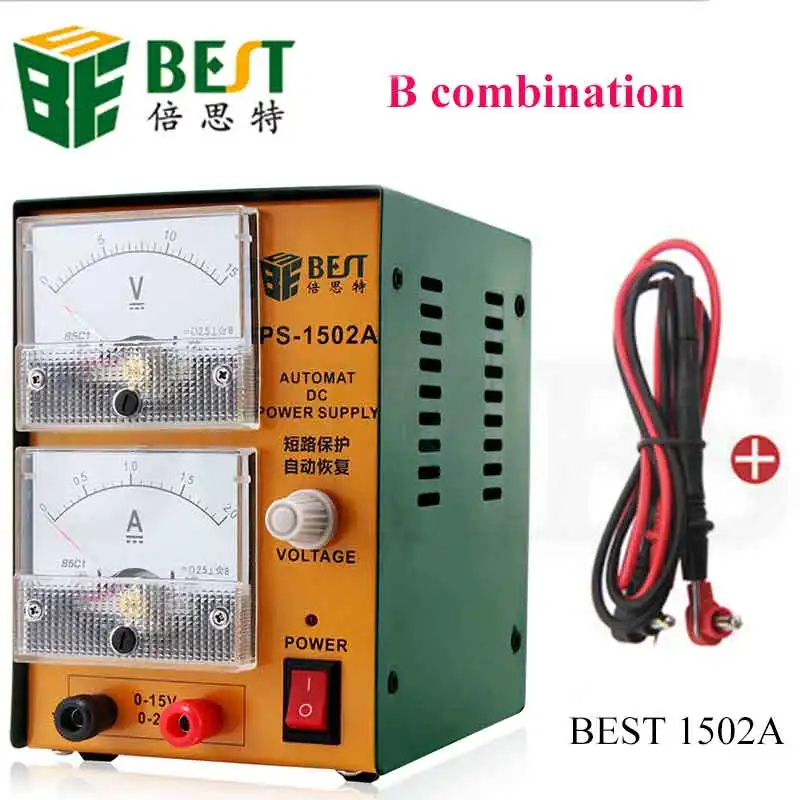 BEST-1502A 15V-2A Одноканальный выход и Высокоточный источник питания постоянного тока с мА как длинный источник питания - Цвет: B combination