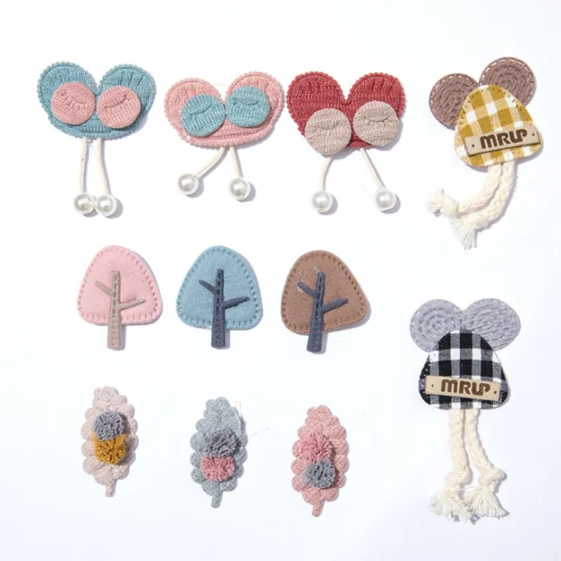 

10pcs/lot Leaf Padded Appliques Accessories Artificial Patches DIY Crafts Hair Clips Decoration