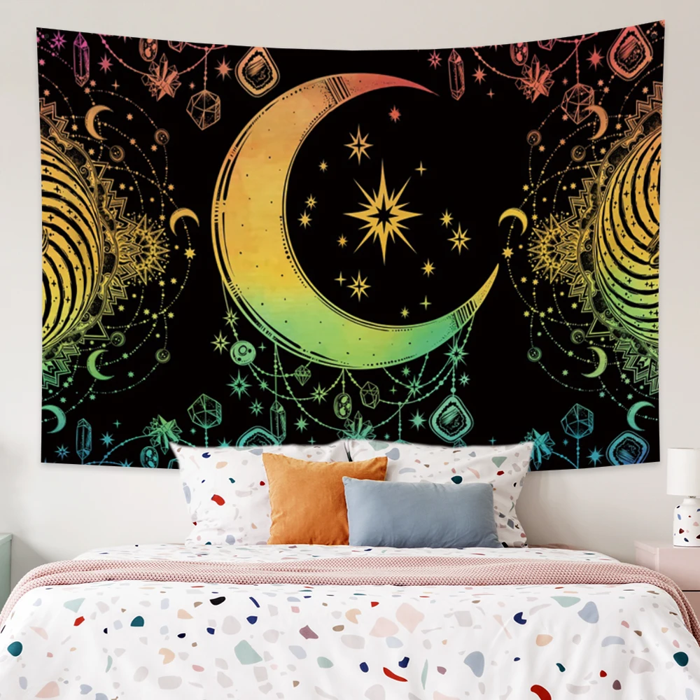 

Laeacco Star Sky Painting Printed Living Room Decoration Wall Hanging Tapestry Yoga Mat Rug Home Decor Art