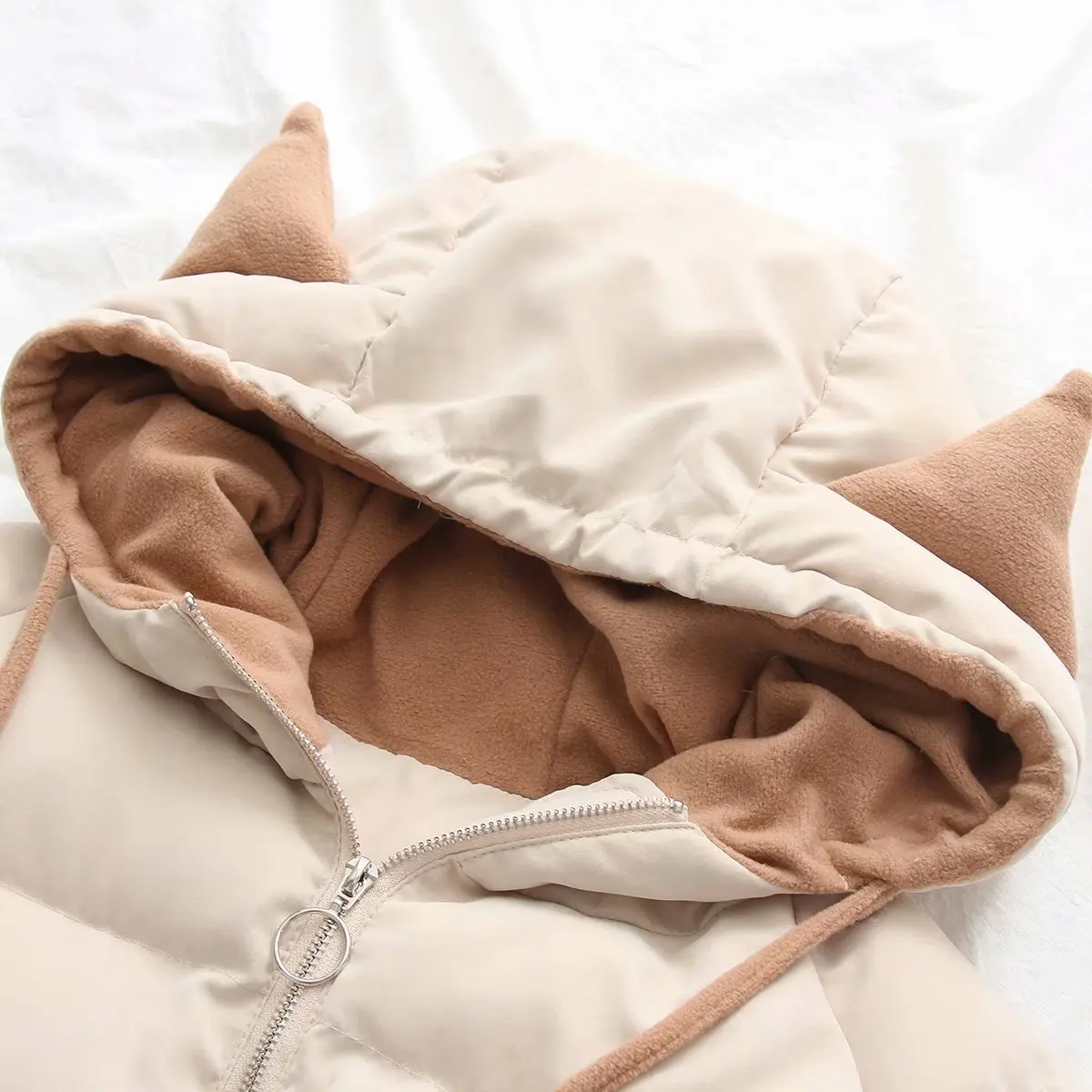 

Winter New Style Japanese-style Girly Series Cute Cartoon Hooded Cotton-padded Clothes Loose-Fit Students Thick Short Cotton Coa