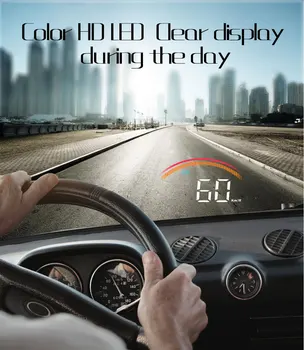 

Car Head Up Display OBD+GPS M11 HUD with shield 3.5'' driving direction driving speed RPM water temperature voltage