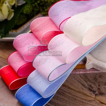 

100yards 10 16 25 38mm flax organza sheer ribbon for hair bow hair clip headband accessories kids diy craft supplies