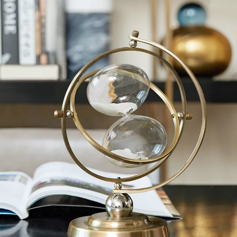 

Nordic creative personality globe hourglass timer modern light luxury office table wine rack decoration ornaments LB11143