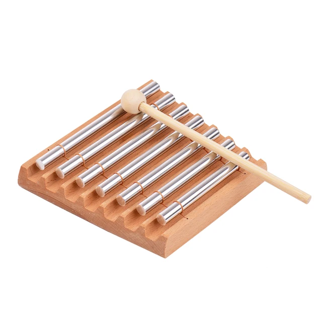 7-Tone Wooden Chimes with Mallet Percussion Instrument for Prayer Yoga Meditation Musical Chime Toy for Children Reminder Bell 1