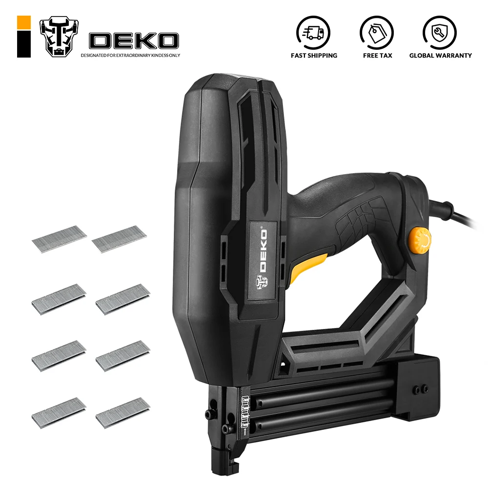 DEKO DKET02  Electric Tacker and Stapler Furniture Staple Gun for Frame with Staples & Woodworking ToolNail gun