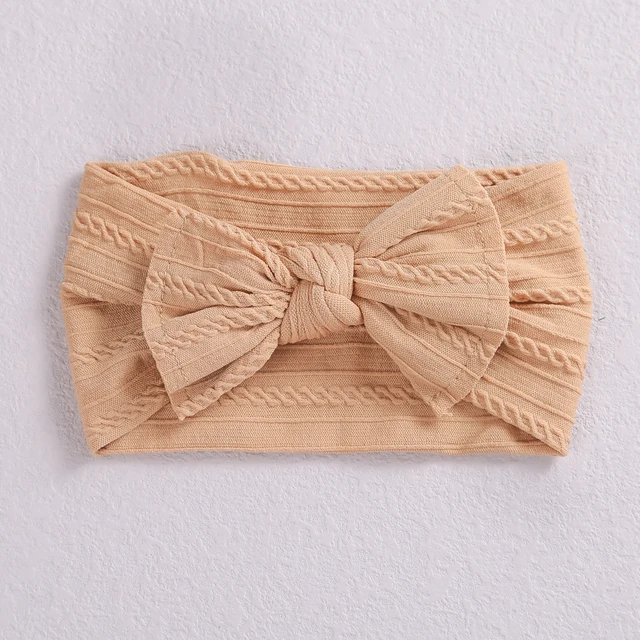 Cable Knitting Baby Girl Headband Material Nylon Bows Child Turban Newborn Baby Girl Hair Ribbon Accessories Headwear Headwraps 28