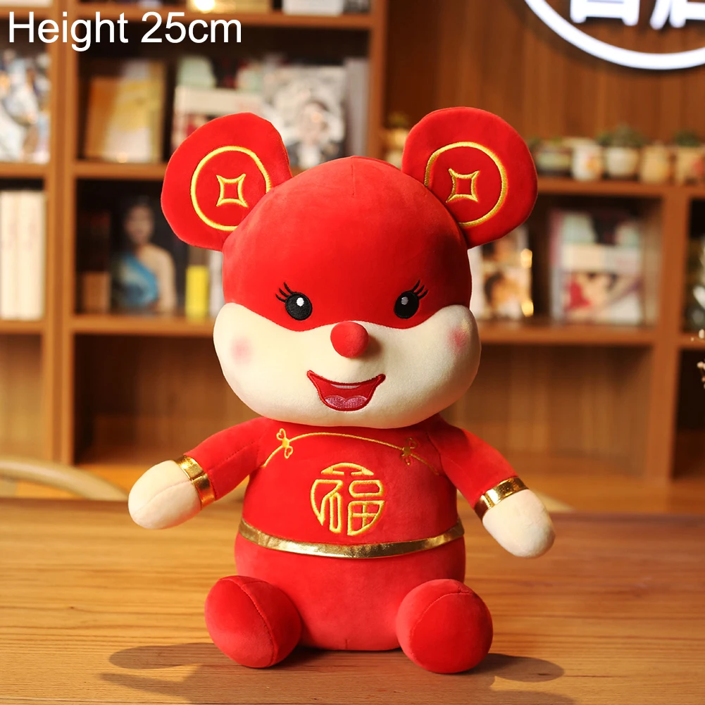 Cute Plush Toy Mascot Bolster Doll Stuffed Animal Pillow 2020 Chinese Rat New Year Lucky Zodiac 3