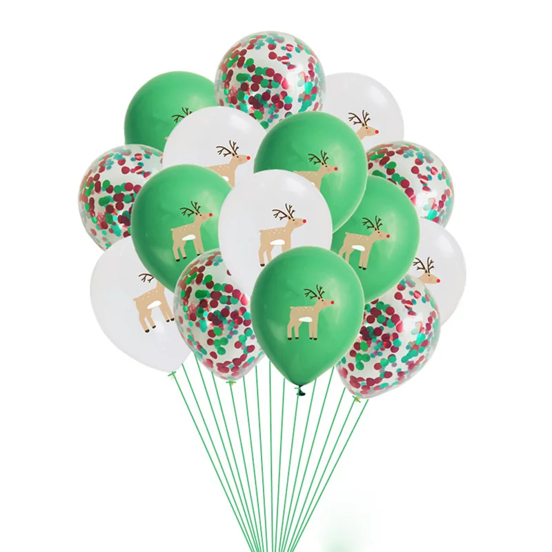 10/15 шт 12 дюймов рождественские латексные воздушные шары надувные воздушные шары новогодние вечерние украшения Санта Клаус Счастливого Рождества воздушные шары - Цвет: B04-15pcs balloon