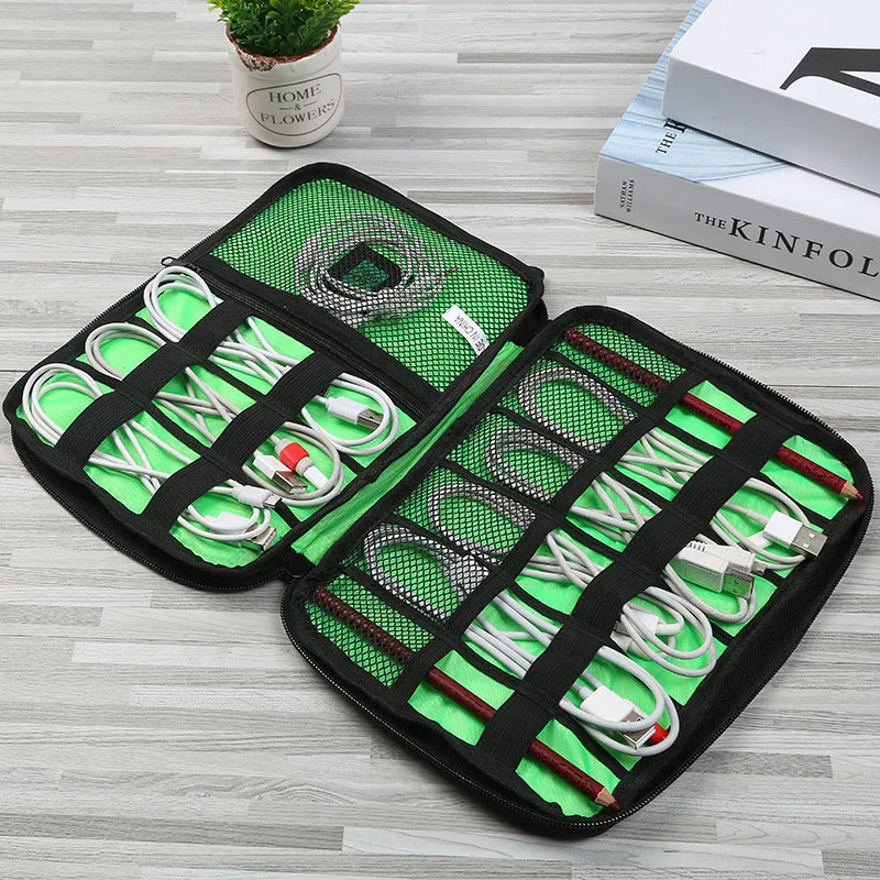 Men Digital Cable Bag Travel Gadgets Pouch Power Cord Charger Headset Organizer