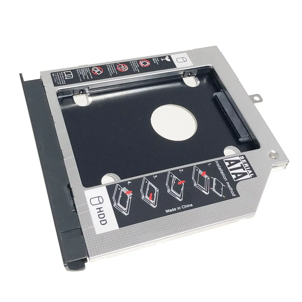 with Bezel Front Cover Faceplate + Bracket 2nd SATA 3.0 2.5&quot Hard Drive HDD SSD Optical Caddy for Lenovo ideapad 330C Series |