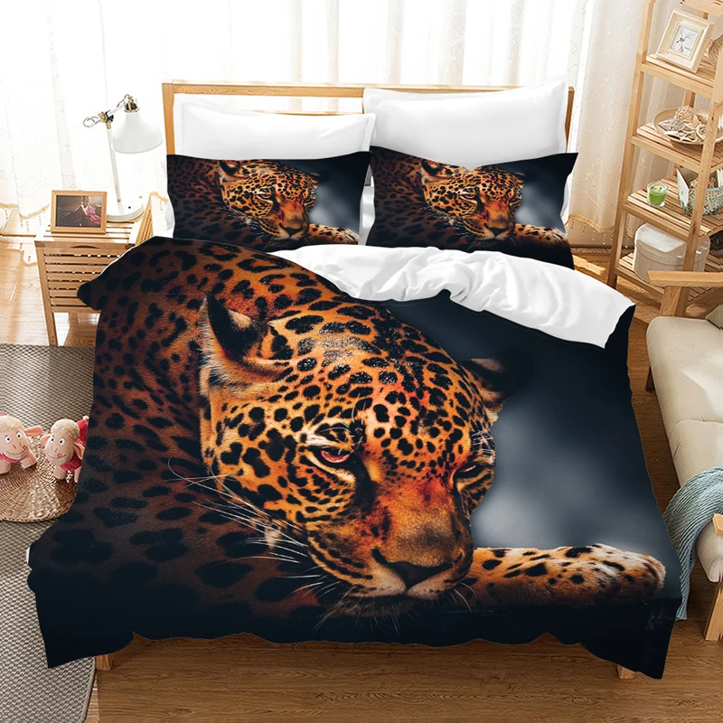 Animal leopard 3d Bedding Set Duvet Covers Pillowcase bed set Comforter Sets Bedclothes Bed Linen Comforters | Дом и сад