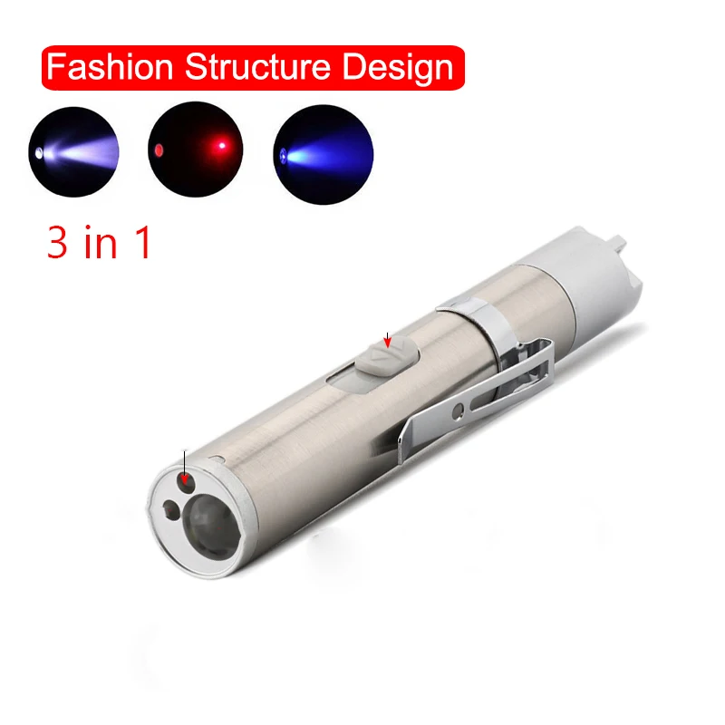 

Mini Laser Pointer with Usb Rechargeable Flashlight Laserpen 3 In 1 Red Lamp Pointeur Laser Cat Stick Lazer Pointer Pen Power