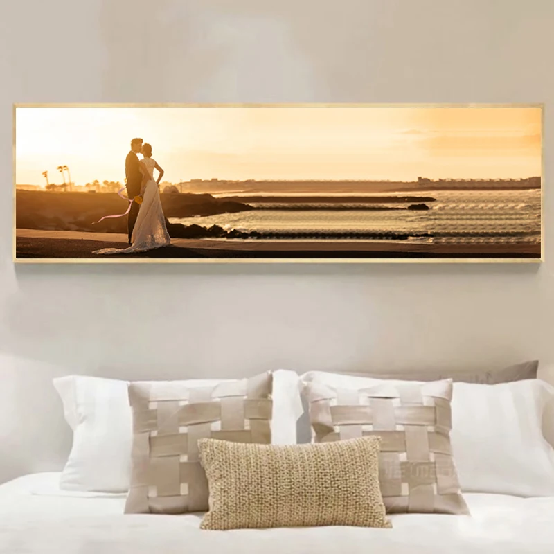 

Yuke Art Posters and Prints Wall Art Canvas Painting Sunset Beach Romantic Love Wall Art Pictures For Living Room Home Decor