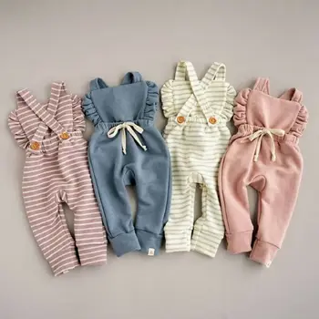 

Pudcoco Newborn Baby Girl Stripe Romper Overalls Pants Cotton Soft Coming Home Outfit Clothes Suit For 0-3Years Child