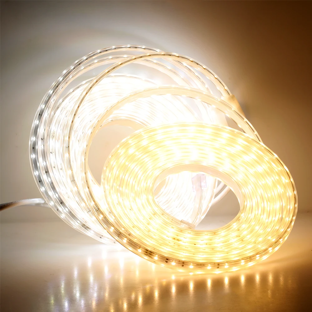 Светодиодная лента 220 В SMD 5050 60 светодиодный s/M 5630 120 светодиодный s/M водонепроницаемый теплый белый RGB гибкий светильник Диодная неоновая лента с вилкой питания