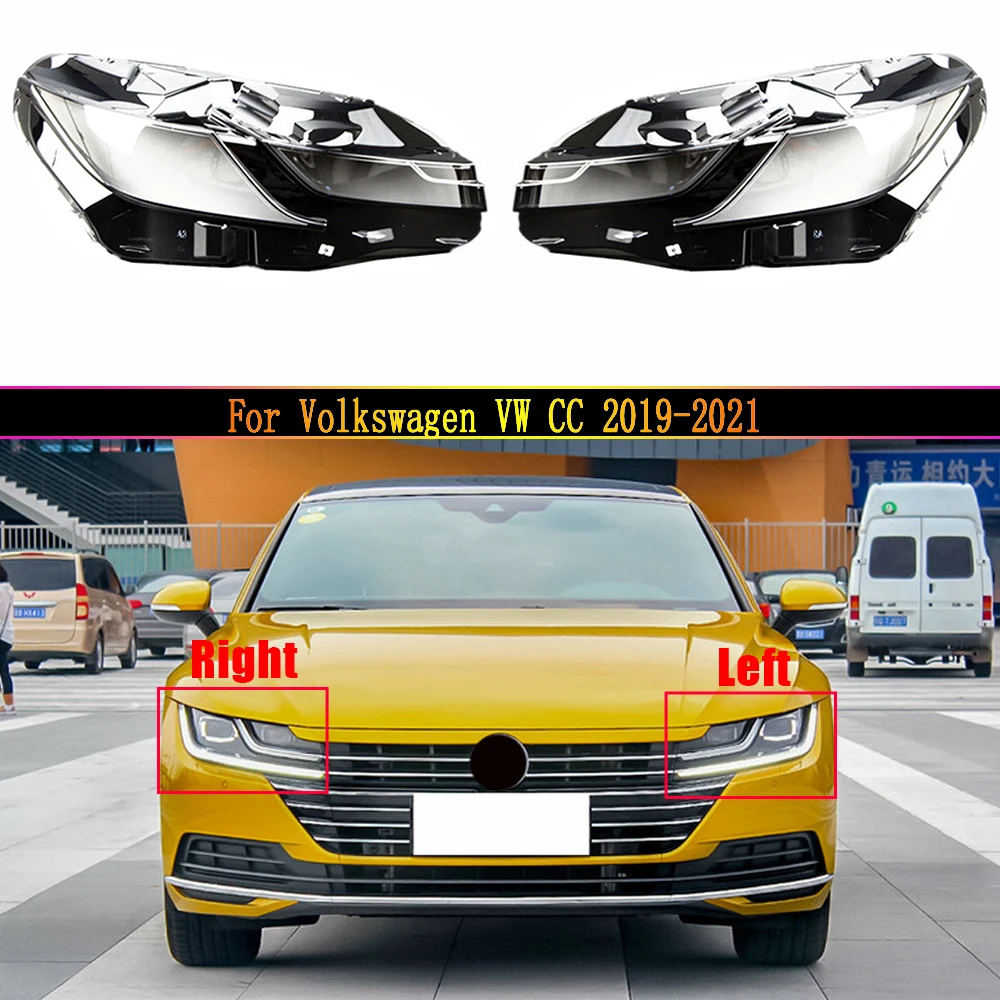 Car Headlight Cover For Volkswagen VW CC 2019 2020 2021 Headlamp Lens