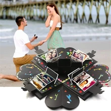 Creative Explosion Box Scrapbook DIY Photo Album Box Wedding Proposal Engagement Birthday Valentine's Day Anniversary Gifts Box