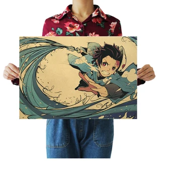 

Anime Demon Slayer: Kimetsu no Yaiba kraft poster wall sticker home decor painting room picture painting 51x36cm
