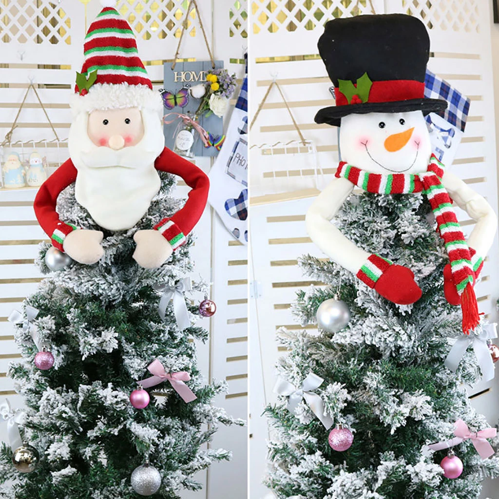Christmas Tree Topper Cute Top Hat Winter Party Tree Decorations Old Man Snowman Elk Ornament Christmas Decorations Pendant Drop Ornaments Aliexpress