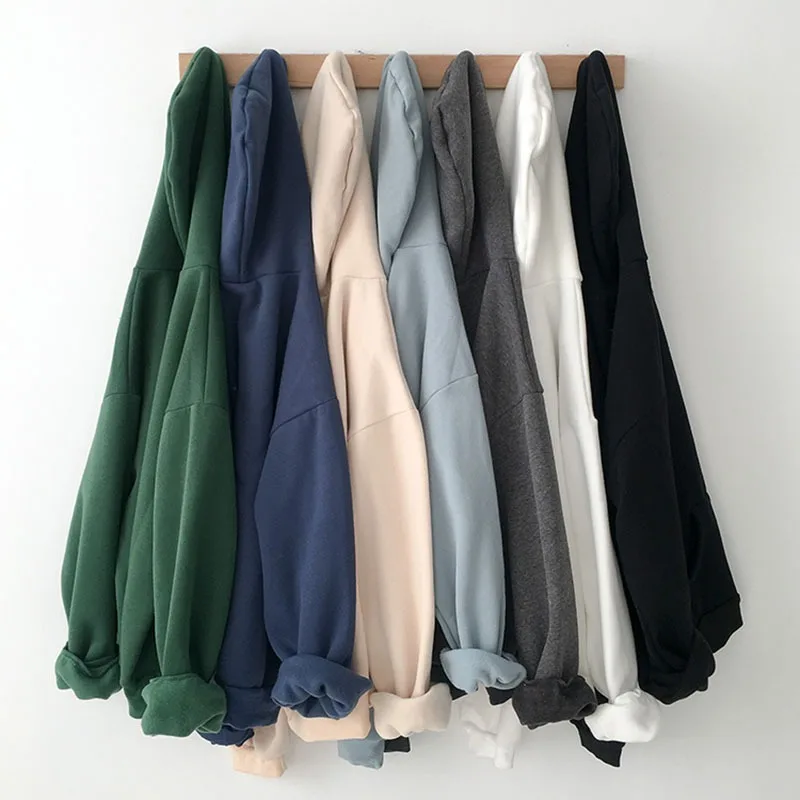 

Harajuku Long Sleeve Hoodie Kpop Oversized Hoodie Plus Velvet Thickening Spring and Fall Hoody Loose Oversized Jacket for Women