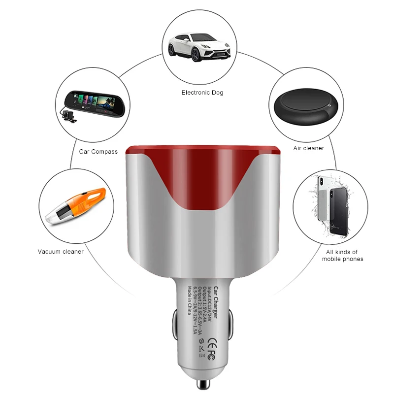 Быстрая зарядка мульти-Функция Автомобильная зажигалка 2 Порты usb для автомобиля смартфон xk88