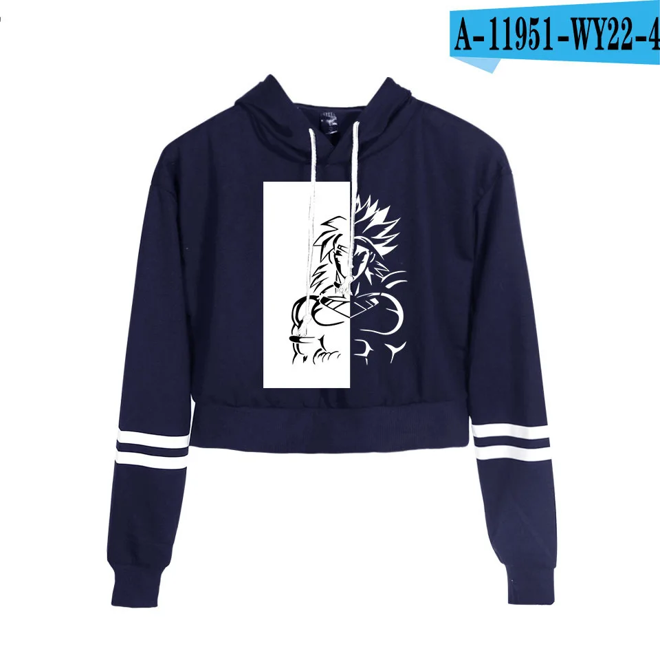 Принт толстовка с драконом sweashirts короткие сексуальные толстовки для женщин укороченный топ рубашка Повседневный пуловер с капюшоном одежда с длинными рукавами - Цвет: A11951-4