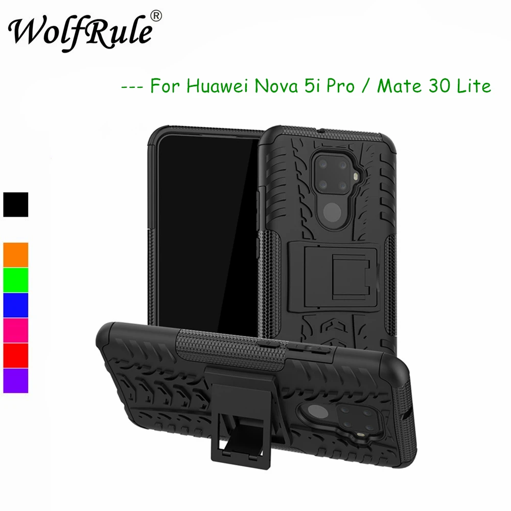 Cover Portafoglio Con Custodia In PU Per Huawei Nova 5i Pro/Mate 30 Lite – Nero, Con 6 Slot E Pellicola Vetro Temperato