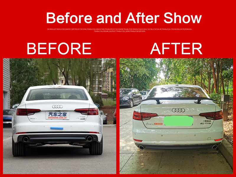 Используется для Audi A4 S4 spoiler2017 год новое заднее крыло переоборудование Клея Аксессуары без перфорации