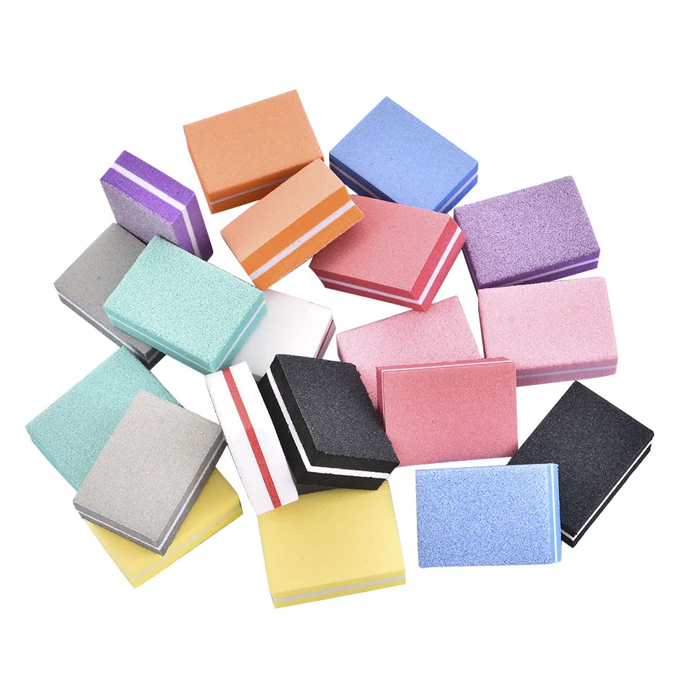 10Pcs Professional Mini Sponge Nail Polish Sanding Buffer Strips Tools Nail Art File Double-sided Small Manicure Sponge File
