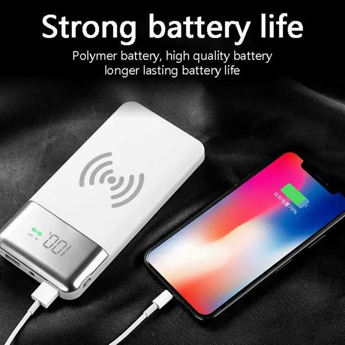

Power Bank 20000mah LED Flashlight Wireless Portable Charger Dual USB Mobile Powerbank External Battery Poverbank For iPhone
