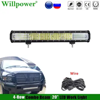 

Off-Road Car Lower Bumper Quad Row 20" LED Light Bar For Jeep Dodge Polaris Chevy 4x4 Truck SUV ATV UTV Pickup Fog Driving Lamp