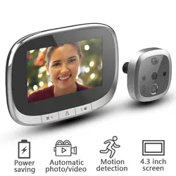 Tuya hd display 4.3 Polegada vídeo campainha de segurança em casa 160 ° wideangle lente detecção de movimento humano função de visão noturna infravermelha