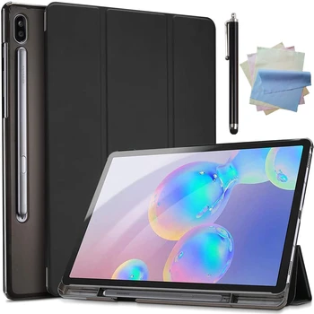

For Galaxy Tab S6 10.5 Case 2019 with S Pen Holder (Model SM-T860/T865/T867), Ultra Slim Lightweight Stand Protective Case+pen