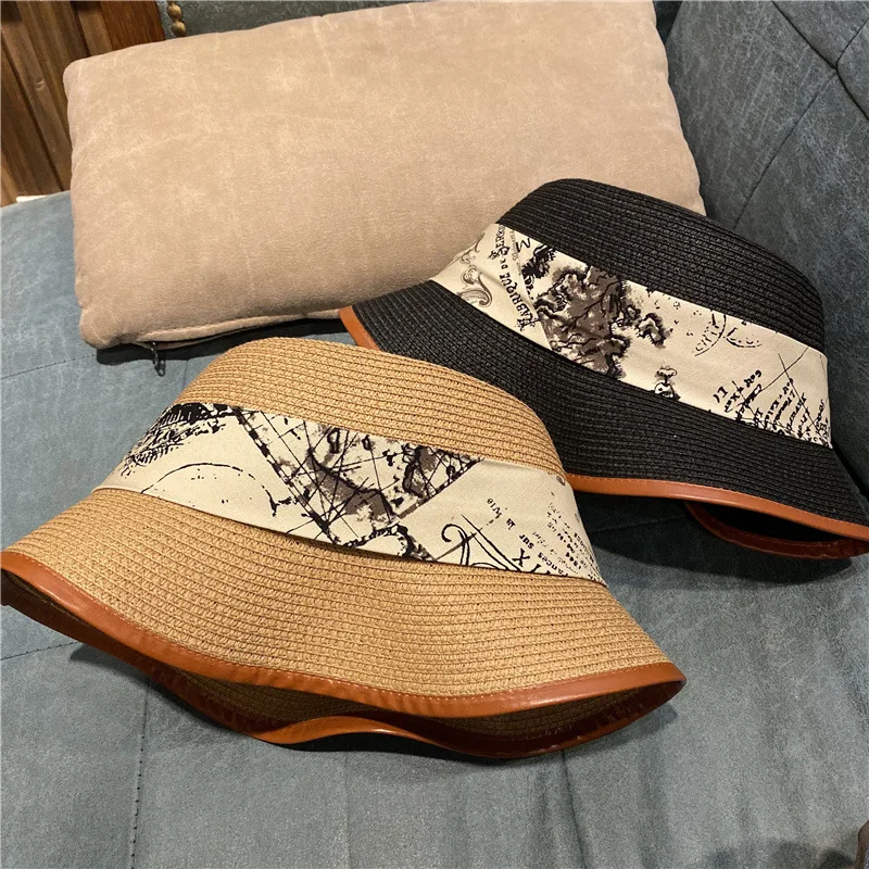 Grand Bord Chapeau de seau Double face Chapeau de soleil Chapeau Panama