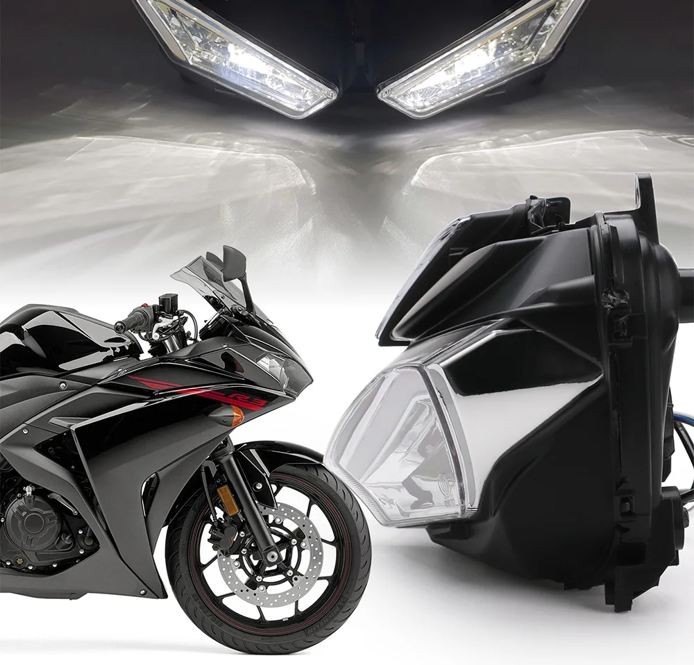 Для YAMAHA YZF R25 R3 2013 2017 передние фары Дневные ходовые фара корпус мотоцикл| |