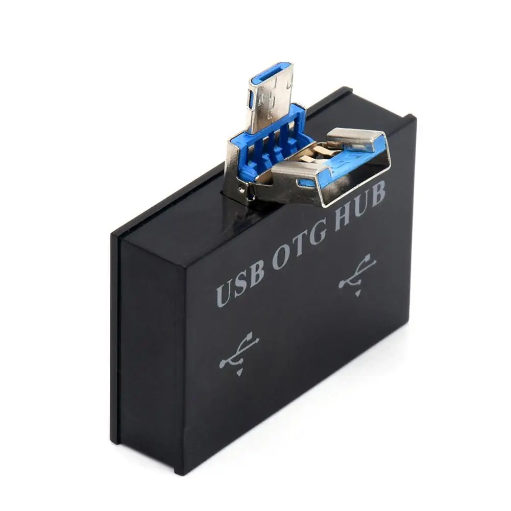 High Speed Mini USB3 0 OTG Hub With 2 USB Port Hub Splitter Box 2 IN 2