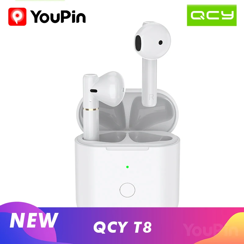 

YouPin QCY T8 Wireless Bluetooth Headset Binaural Semi-In-Ear Sports Running Car Call With Long Battery Life