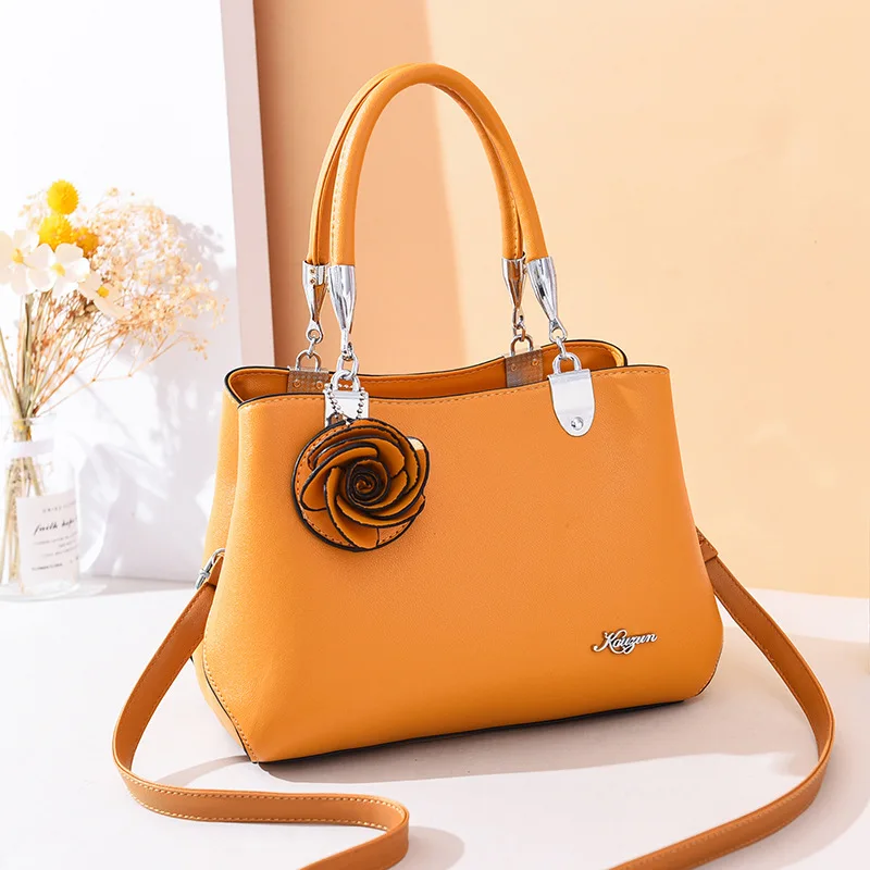 

New Style Elegant Casual Flower WOMEN'S Bag Versatile Base Flower Portable Shoulder Bag Bag Mommy Bag