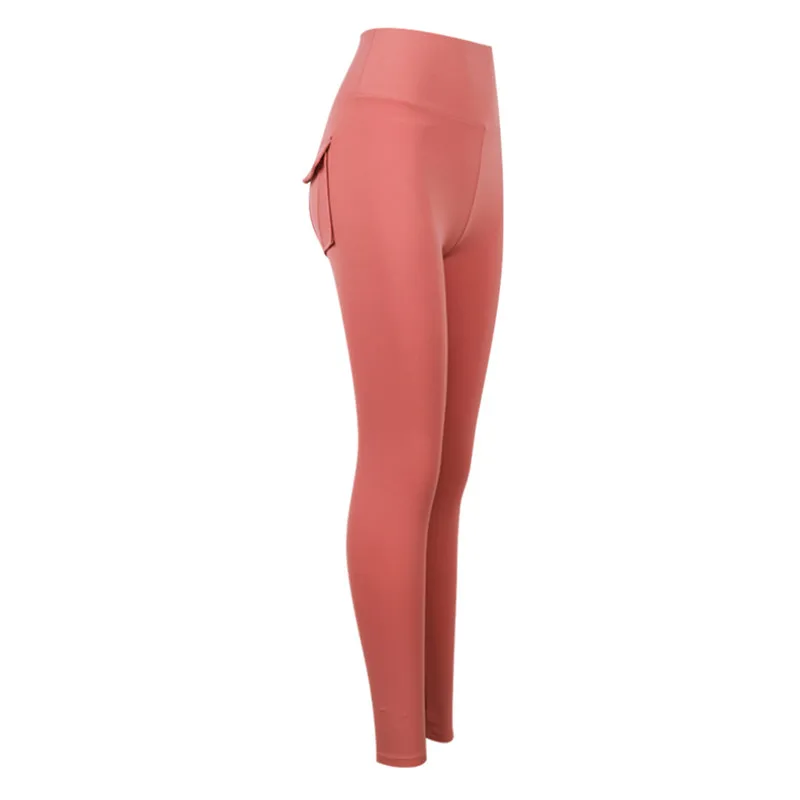 New Leggings With Pocket Women's High Waist Elastic Naked Feeling Yoga Pants Sexy Tight Breathable Gym Workout Legging