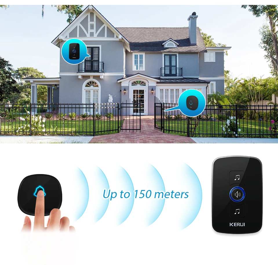 home security alarm led light wireless doorbell