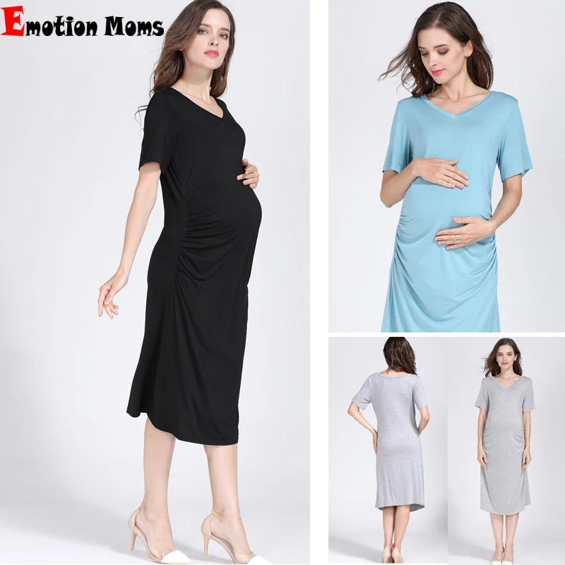 Emotion Moms короткий рукав летние платья для беременных легкий плащ до колен платье для беременных женщин