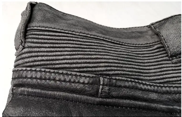 Винтажные серые мужские мотоциклетные кожаные брюки американского стиля размера плюс XXXXL из натуральной толстой воловьей кожи зимние байкерские штаны