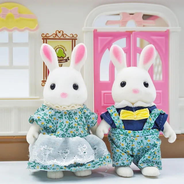 Simulation Forest Rabbit Family Doll Dollhouse Figures Furniture DIY Playset PlayHouse Bedroom Girl Toys Accessories Xmas Gifts 10