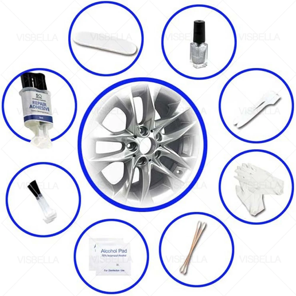 DIY Alloy Wheel Repair Kits Adhesive General Silver Car Auto Rim Dent Scratch Surface Damages Care Repair Hand Tool Set car repair tool set