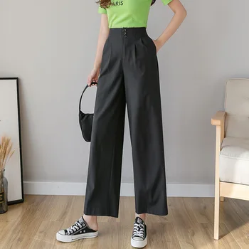 

Women's Summer New Version Slim Ladies Pants Solid Loose Pants Trousers Women