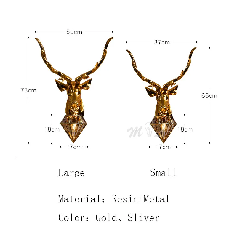 Современный настенный светильник с рогами, лампа с оленем, креативная настенная лампа+ лампы для спальни, освещение для кухни, настенные светильники для дома, декоративные настенные лампы